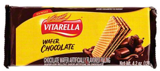 Vitarella Chocolate Wafers, 4.23 Oz x 24 /CS - VIT01