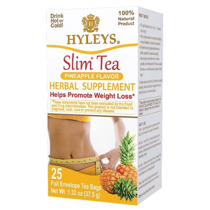 K - HYLEYS SLIM TEA PINEAPPLE 1.32oz X 25pc X 12/CS - HY09