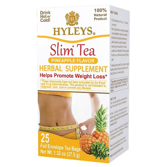 K - HYLEYS SLIM TEA PINEAPPLE 1.32oz X 25pc X 12/CS - HY09