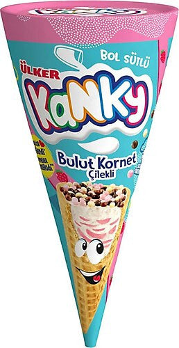 ULKER KANKY Milky Strawberry Cornet 26.5gr 1cs/24pcs