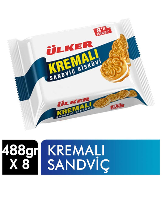 ULKER Creamy Biscuits / Kremali 8 li 488g 1cs/8pcs