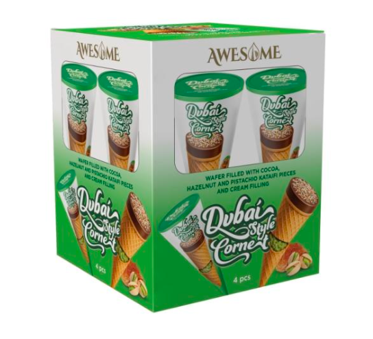 Awesome Dubai Style Wafer Cone 2.25 Oz. (60g) x 16 Pcs. - AWS-003