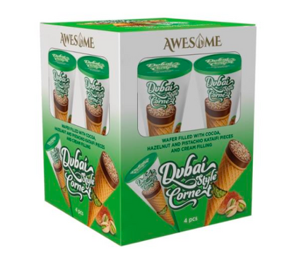 Awesome Dubai Style Wafer Cone 2.25 Oz. (60g) x 16 Pcs. - AWS-003