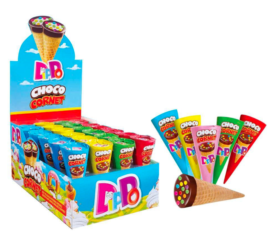 Dippo Chocolate Cornet 0.88 Oz. (20g) x 24 Pcs. - DPP-012