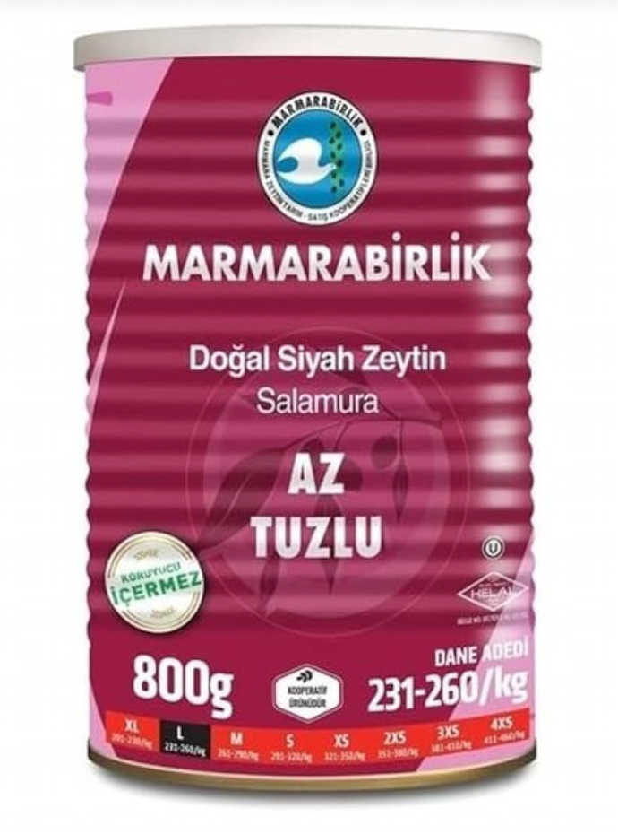 M6 MARMARABIRLIK Low Salt Olive 800g L Can 1cs/6pcs