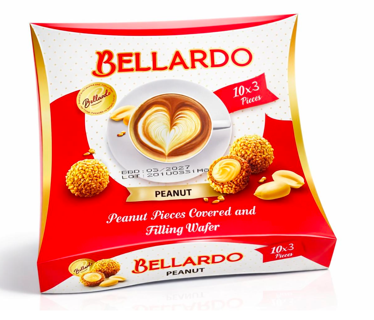 Bellardo Waffers Ball Peanut 4.55 oz x 20 BD-010