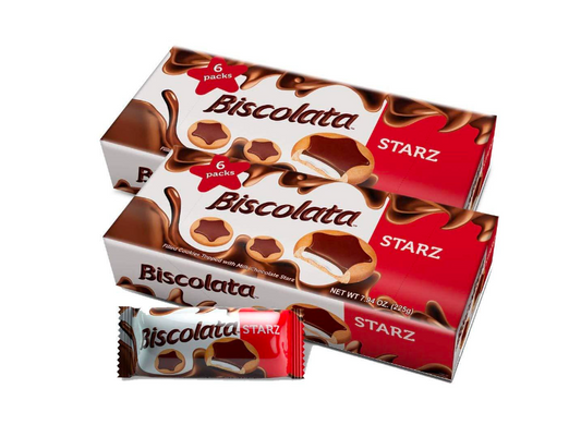 Biscolata Starz Pack Milk Chocolate 7.94 Oz. (225g) X 12