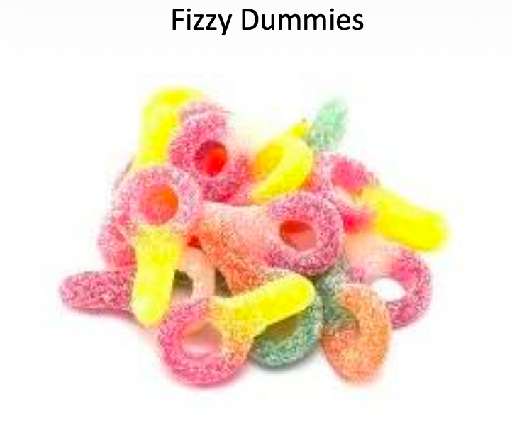 YAY FUN Bulk Gummy Fizzy Dummies  5lbs. X 4Pcs