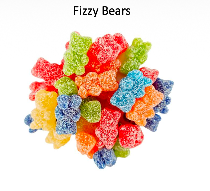 YAY FUN Bulk Gummy Fizzy Bears  5lbs. X 4Pcs