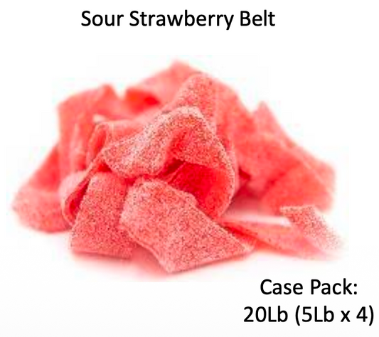 YAY FUN Bulk Gummy Sour Strawberry Belt  2lbs. X 12Pcs