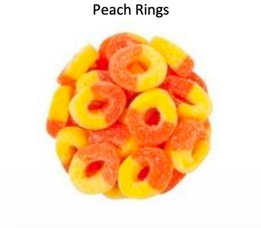YAY FUN Bulk Gummy Peach Rings  5lbs. X 4Pcs