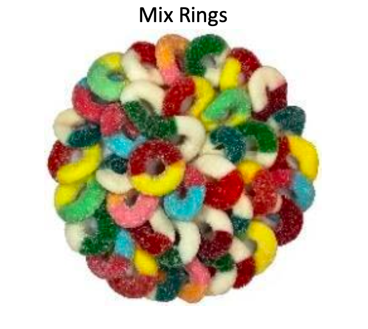 YAY FUN Bulk Gummy Mix Rings  5lbs. X 4Pcs