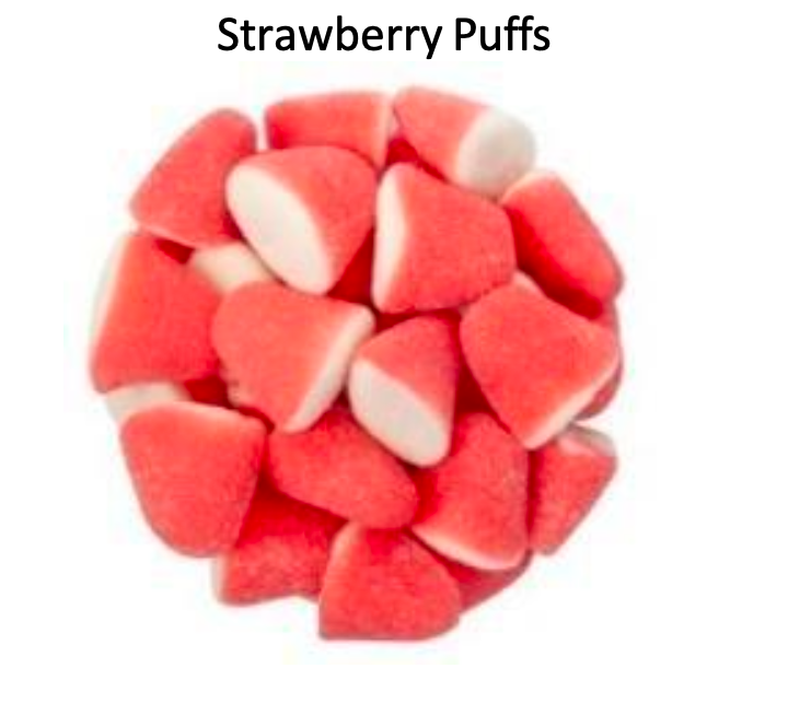 YAY FUN Bulk Gummy Strawberry Puffs 5lbs. X 4Pcs