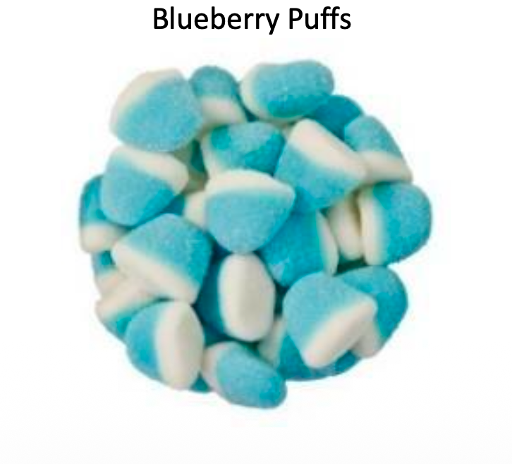 YAY FUN Bulk Gummy Blueberry Puffs  5lbs. X 4Pcs