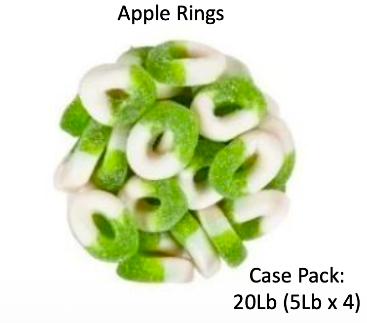 YAY FUN Bulk Gummy Apple Rings   5lbs. X 4Pcs