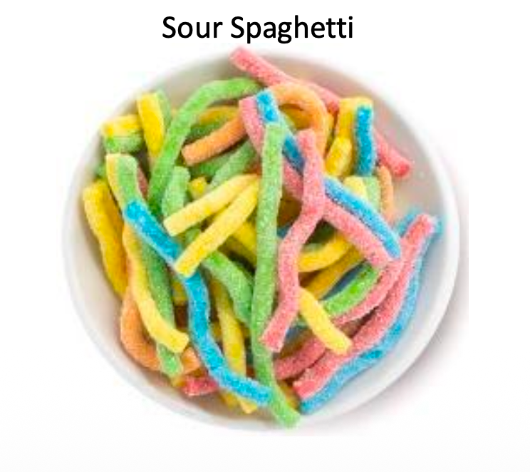 YAY FUN Bulk Gummy Sour Spaghetti 5lbs. X 4Pcs