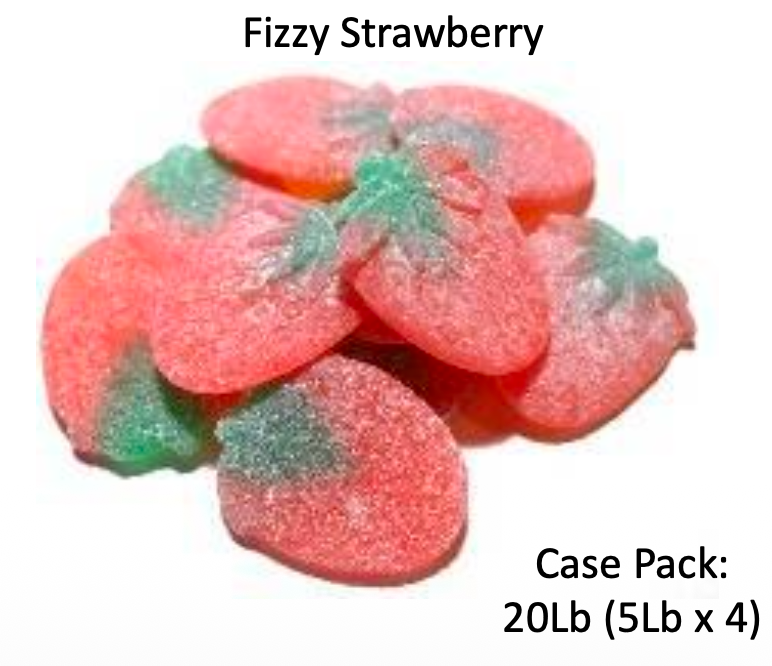 YAY FUN Bulk Gummy Fizzy Strawberry 5lbs. X 4Pcs
