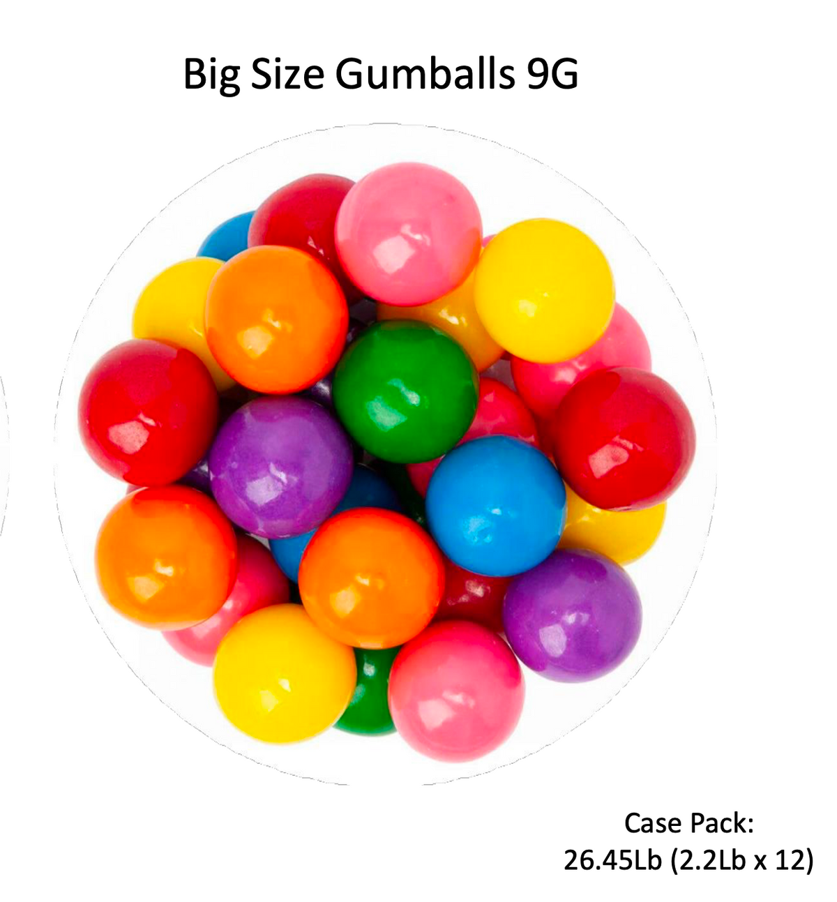 YAY FUN Bulk Big Size Gumballs 9G - 2.2lbs. X 12 Pcs (Total 26.45lbs)