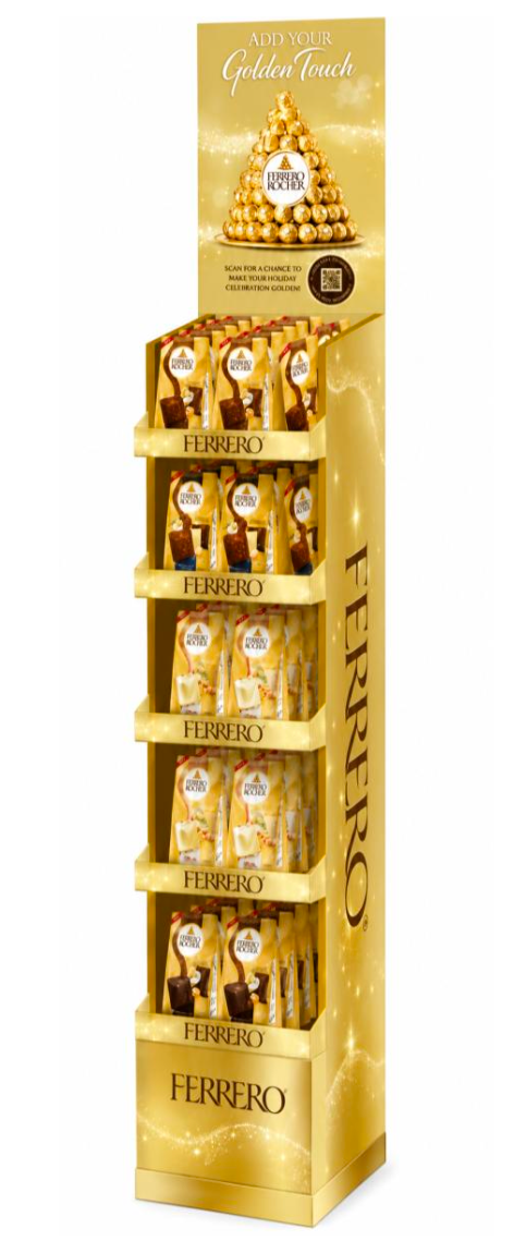 Ferrero Rocher Squares (4.4 oz) x 50 Pcs. + Display Shipper