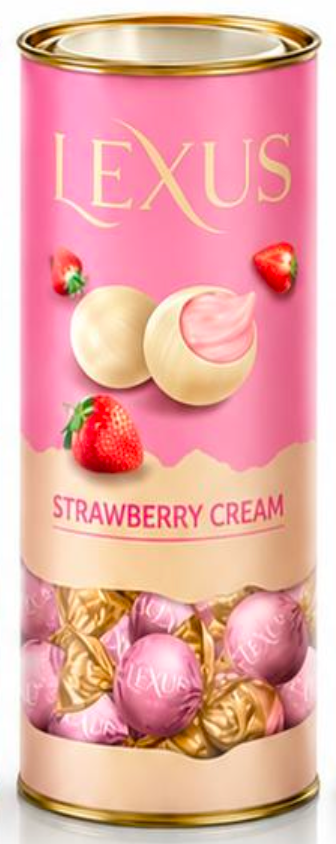 Lexus Milky Compound Chocolate Cylinder STRAWBERRY - 14.11 oz  X 12