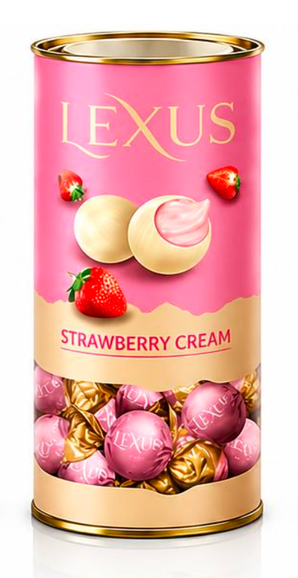 Lexus Milky Compound Chocolate Cylinder STRAWBERRY - 6.35 oz X 24