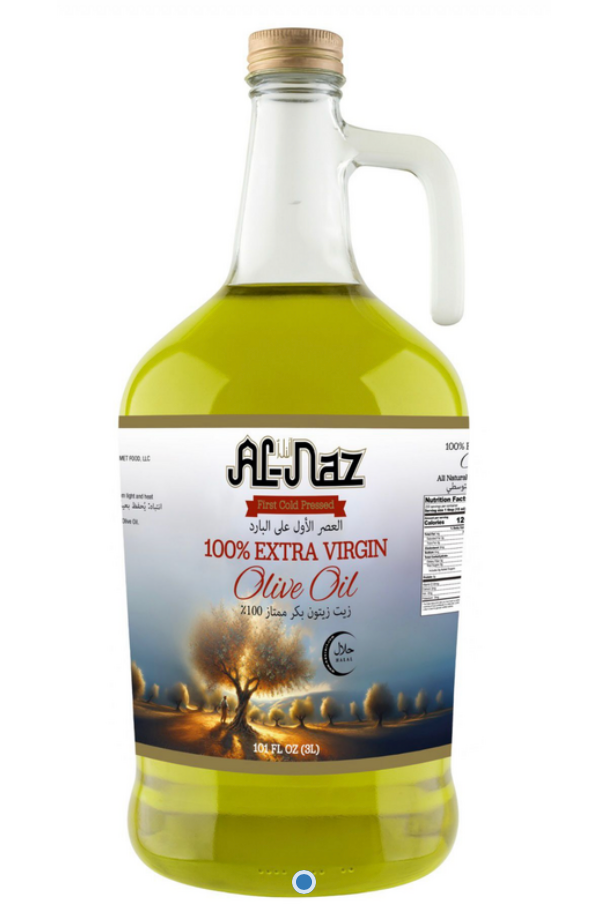 Al Naz Extra Virgin Olive Oil 101.4fl oz (3 LT) X 4pcs (Umbria Glass Bottle)