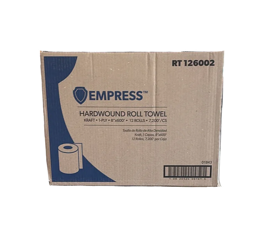 Paper Towel Roll, 1 PLY Kraft,  8"x 600 ft (Case of 12)