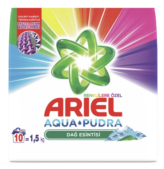 ARIEL LAUNDRY POWDER 1,5 KG ( 53 oz.) MOUNTAIN BREEZE for COLORS *10 - HLTD50