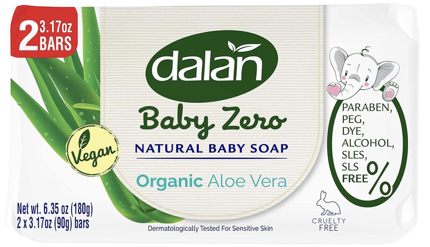 Dalan Baby Zero Organic Aloe Vera Bar Soap (2 x 90g) x 24 - DBZ03