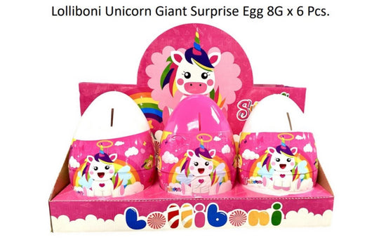 Lolliboni Unicorn Giant Surprise Egg 8G x 6 Pcs - LBG003