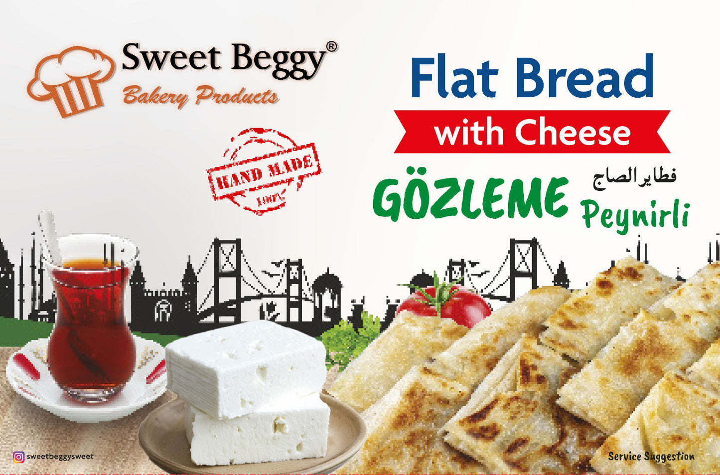 SB03 Sweet Beggy Flat Bread - Gozleme With Cheese 320g1cs/12pcs