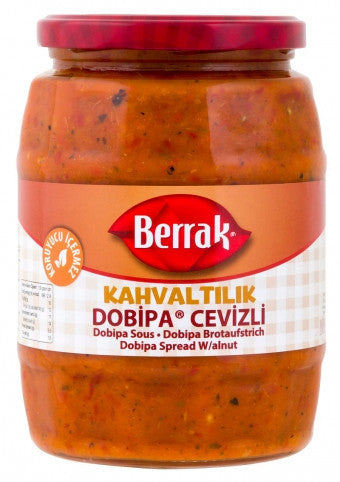 BERRAK Dobipa Sauce W/walnut (Ajvar) 1062ml Glass-1cs/6pcs
