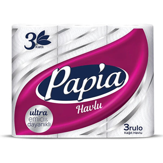 PAPIA Paper Towel 3pk / Havlu Pecetev 3'lu 1cs/8pcs