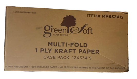 M Fold 1 Ply Brown 334/Bag 12/Case