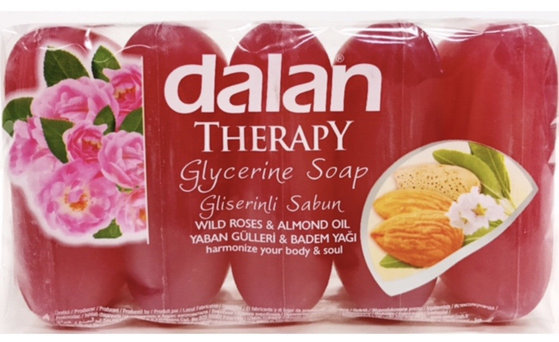 DALAN GLYCERINE SOAP || (70g)x5 24/CS || WILD ROSES & ALMOND OIL - DNT10