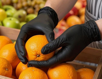 Nitrile Black Powder Free Gloves, Large Packed 10/100