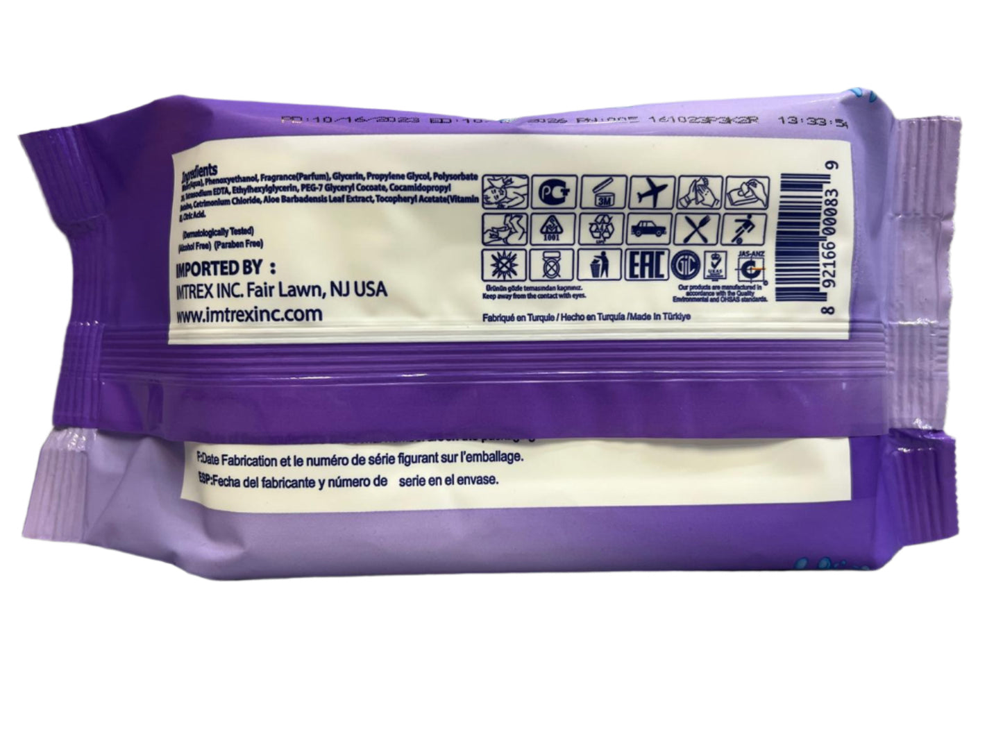BABYISH WET TOWEL WIPES | 80CT 24/CS | PURPLE - CC02