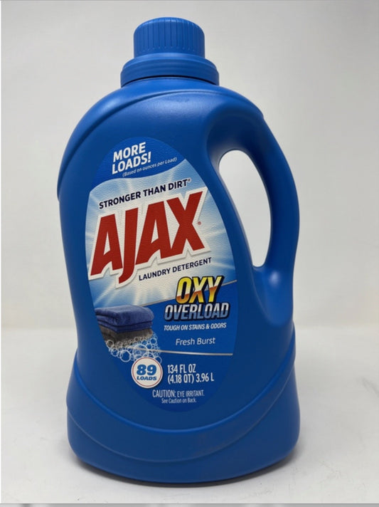 AJAX LIQUID LAUNDRY DETERGENT | 134 OZ x 4 | OXY OVERLOAD - AJ14