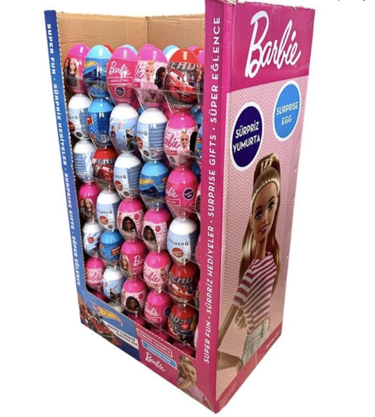 Lolliboni Surprise Egg Barbie, Frozen, Hot Wheels and Cars Shipper 168 Pcs. || DISPLAY - LOL04