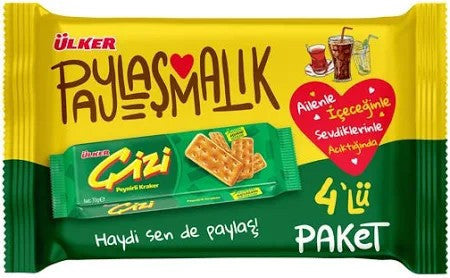 Ulker Cizivic Plain Crackers 4 ct x 2.47 oz (70 g) x 12 pcs