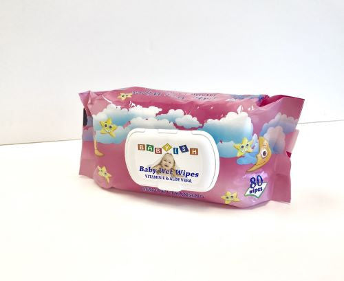 BABYISH WET TOWEL WIPES | 80CT 24/CS | PINK - CC03