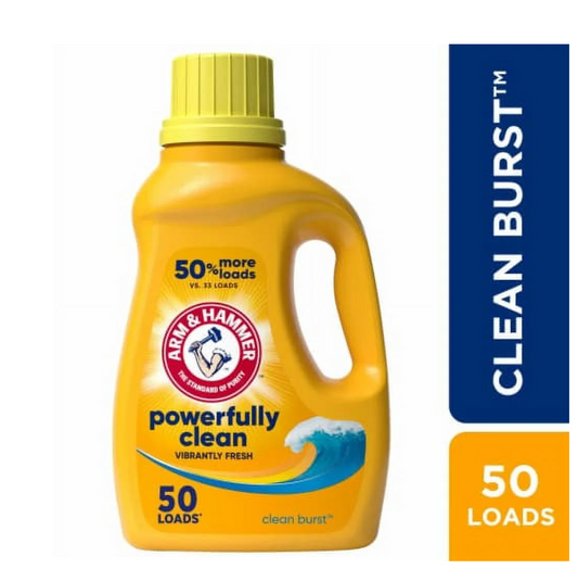 ARM & HAMMER Liquid Laundry Detergent - Clean Burst - 50 fl oz X 8pcs - ARM01