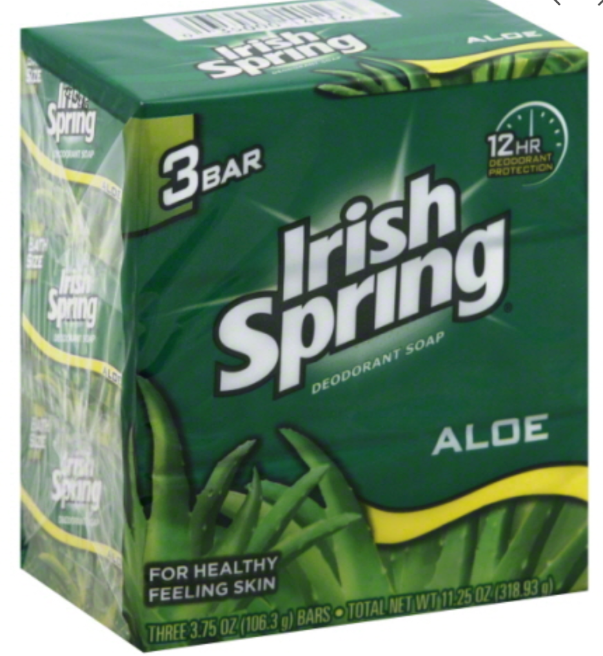 IRISH SPRING BAR SOAP ALOE VERA 3.75oz/3/18 - IR3PKAV