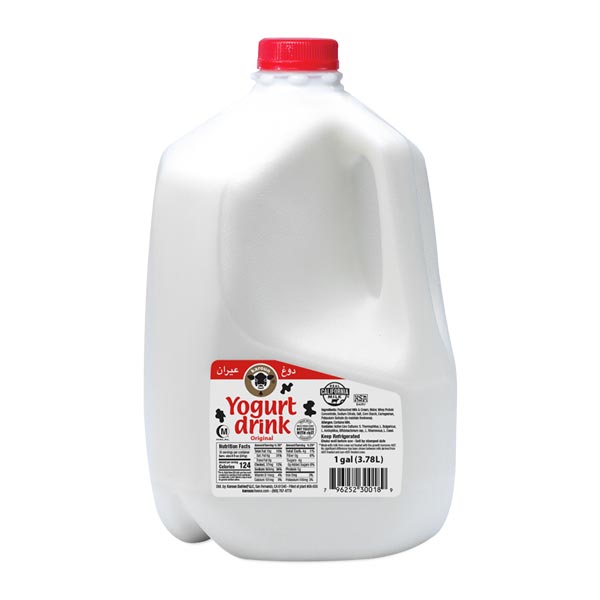 Karoun Yogurt Drink (Ayran) Classic, Family Pack, 1 Gallon x 4 YG01