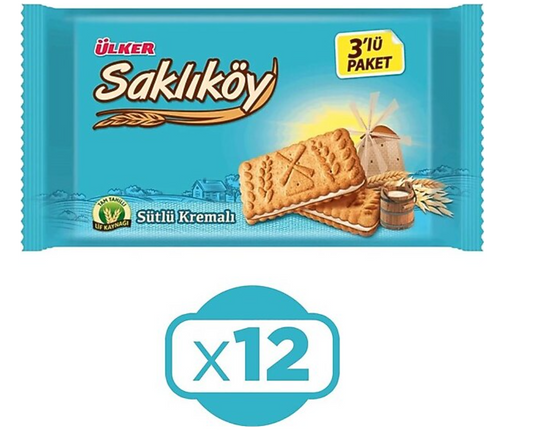 Ulker Sakl∆í¬±koy Milk Cream Biscuits 9.31 oz (264g) x 12 pcs