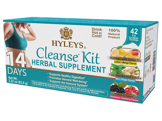 HYLEYS 14 DAYS CLEANSE KIT | 42 TEA BAGS | 2.22oz X 42 | 12/CS - HY55