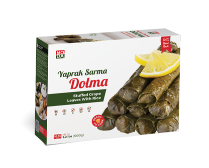 Moda Dolma, Stuffed Grape Leaves with Rice, Uncooked, 35.2oz (1000g) x 12pack - 102501