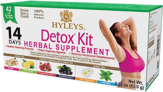 HYLEYS 14-DAY DETOX KIT | 42 TEA BAGS | 2.22oz X 42 | 12/CS - HY50