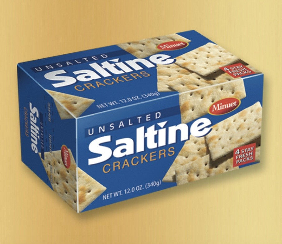 MINUET UNSALTED SALTINE CRACKERS 12 oz. X 12/CS - YA130