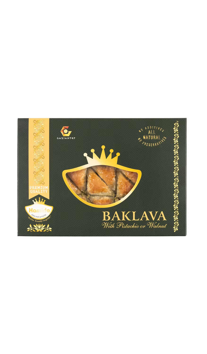 Hamido Sugar-Free (Stevia) Pistachio Baklava Tray 32 pieces